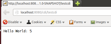 CDI example application output